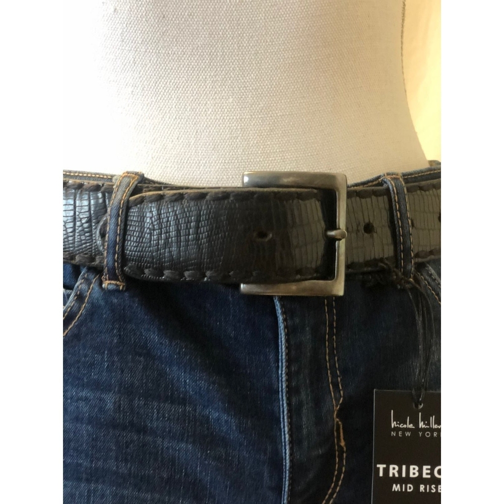 Machine by Bassico Vintage Black Leather Belt 38” Unisex 2-Layer Thick Spain VG